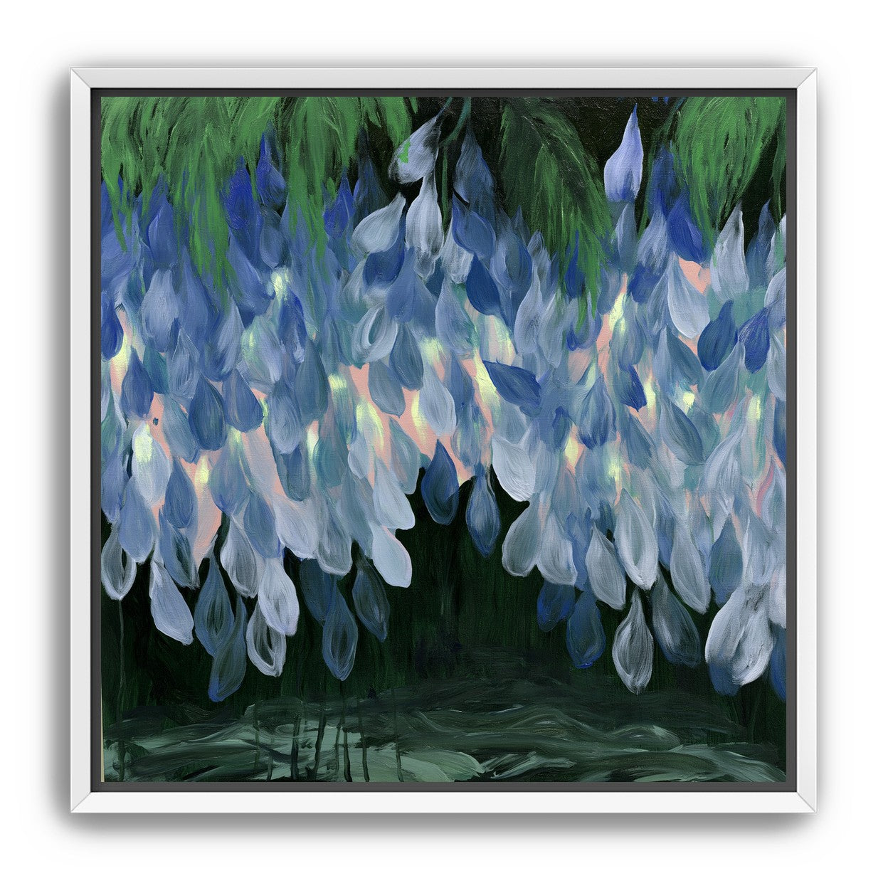 Wisteria over still water