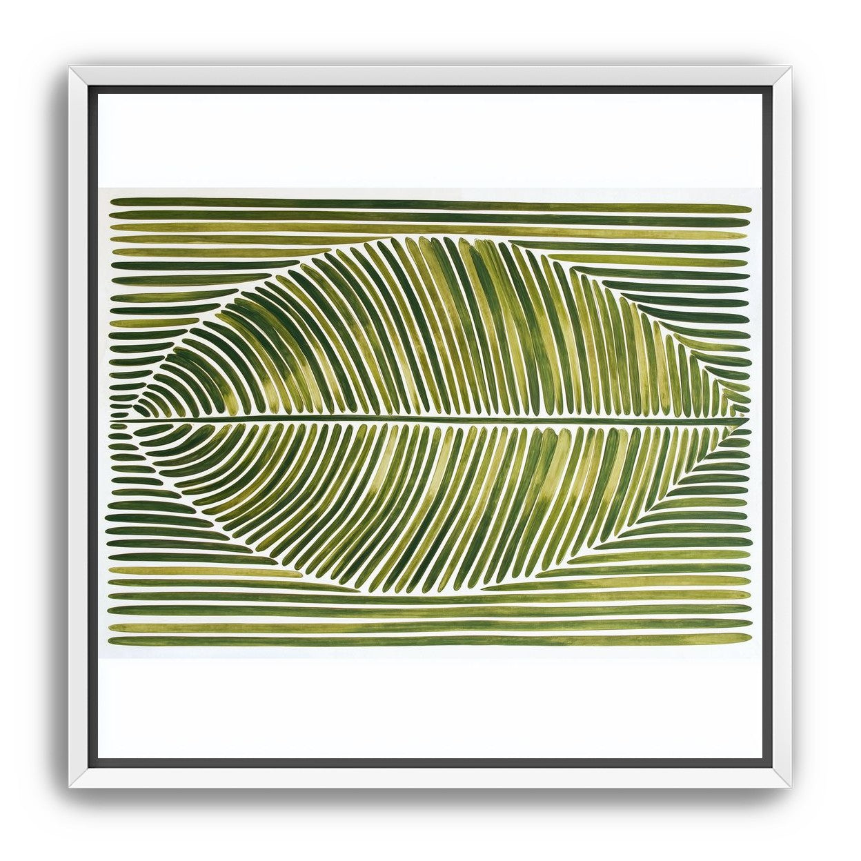 Palm frond in green bands
