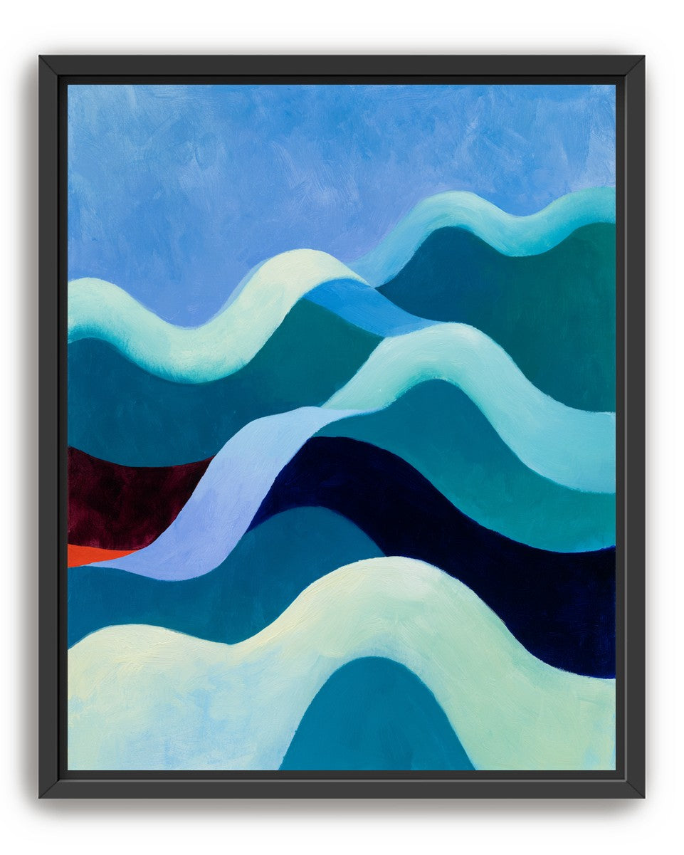 Pale bands across deep blue