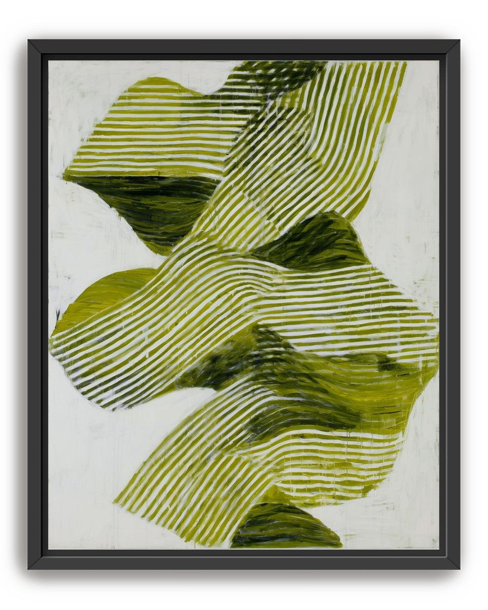 Olive stripes across white