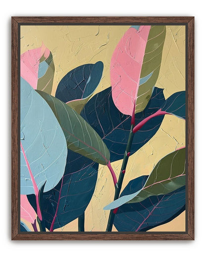 Leaves on cracked plaster