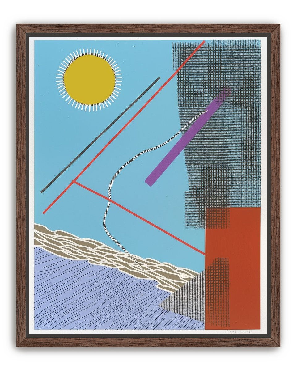 Yellow disc and crossed lines
