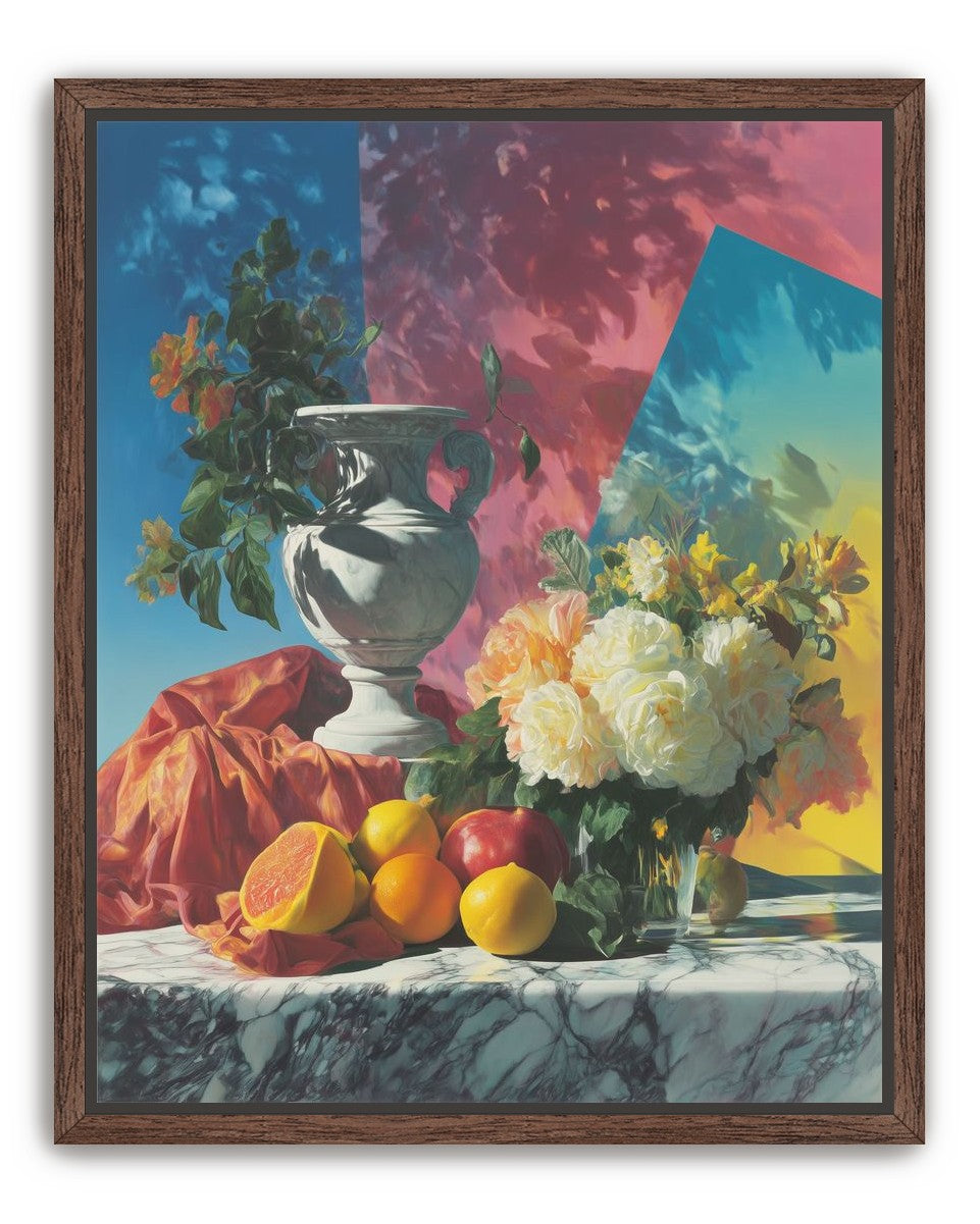 Urn and roses in hard light
