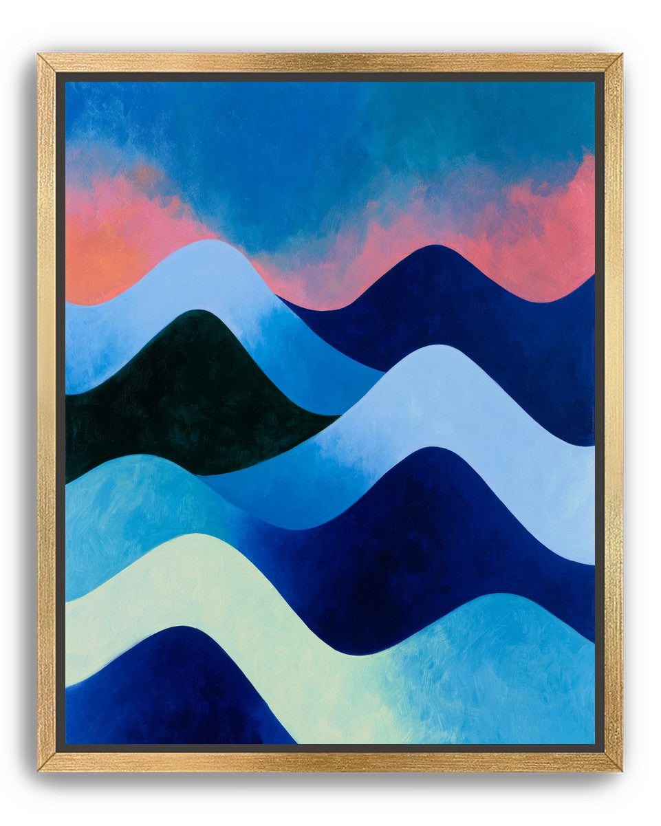 Layered blue hills at dusk