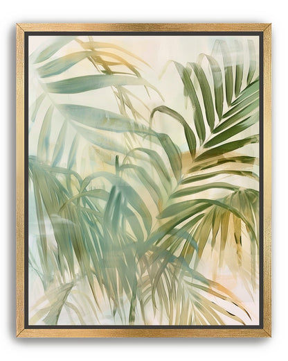 Palm leaves in pale wash