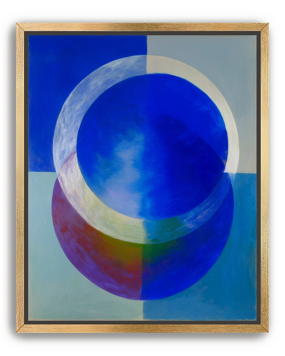 Pale arc across blue circle