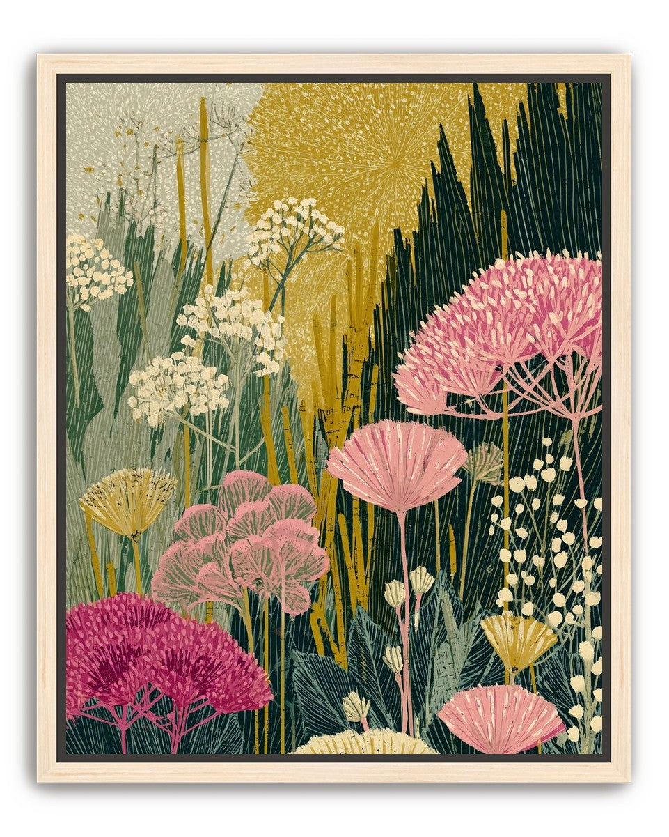 Wildflowers pressing into dusk