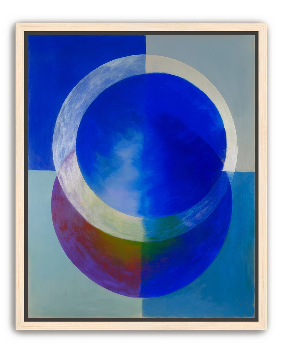 Pale arc across blue circle
