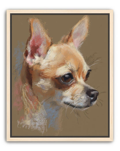 Pastel dog in profile