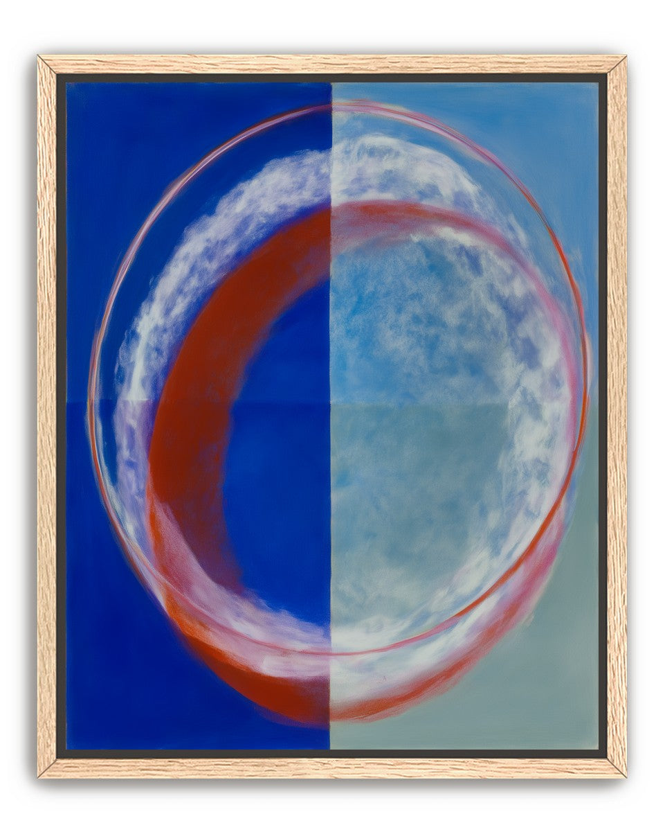 Red rim on divided blue