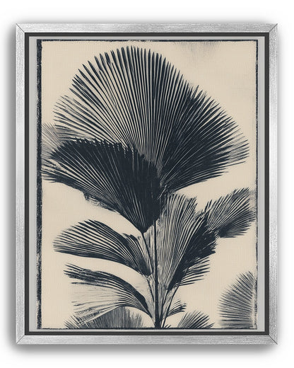 Palm fronds in black ink