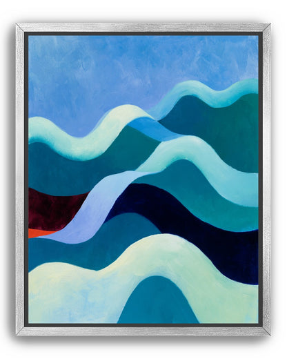 Pale bands across deep blue
