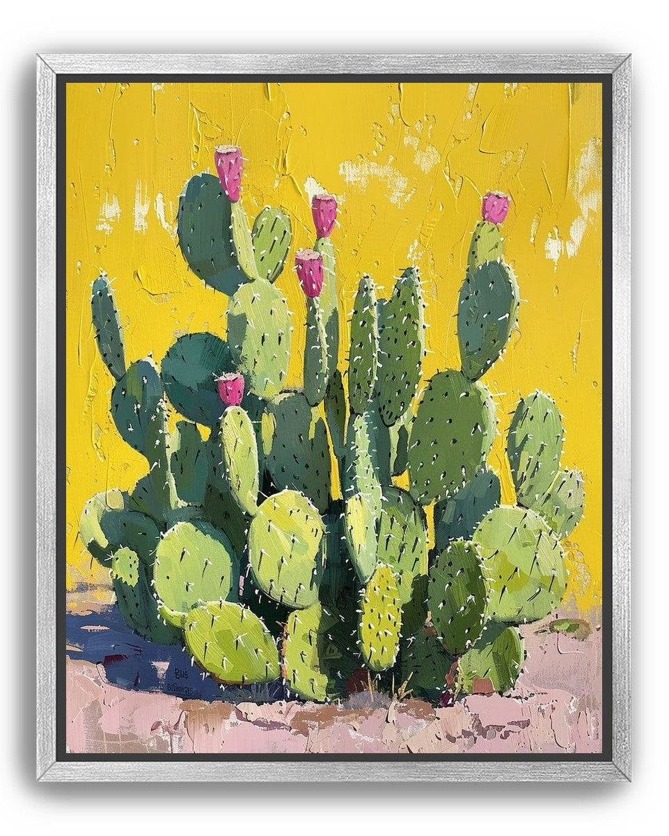 Pink blooms in yellow heat