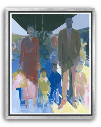 Family beneath the overpass
