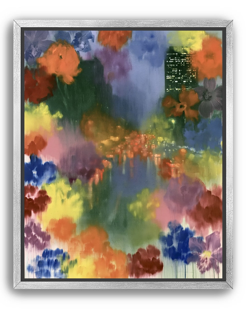 City lights in painted bloom