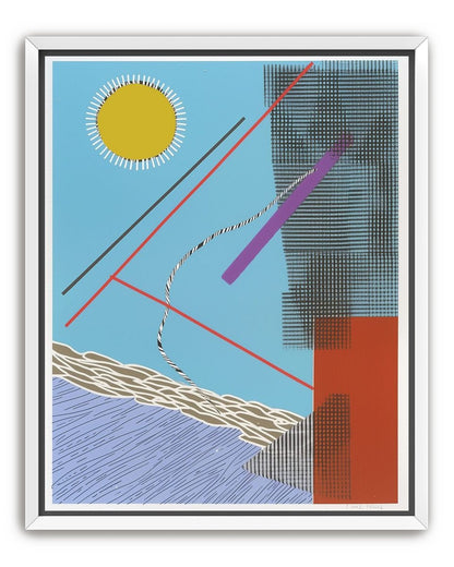 Yellow disc and crossed lines