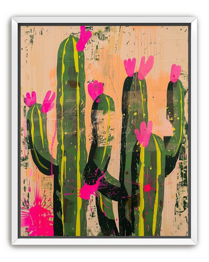 Pink blooms on cacti