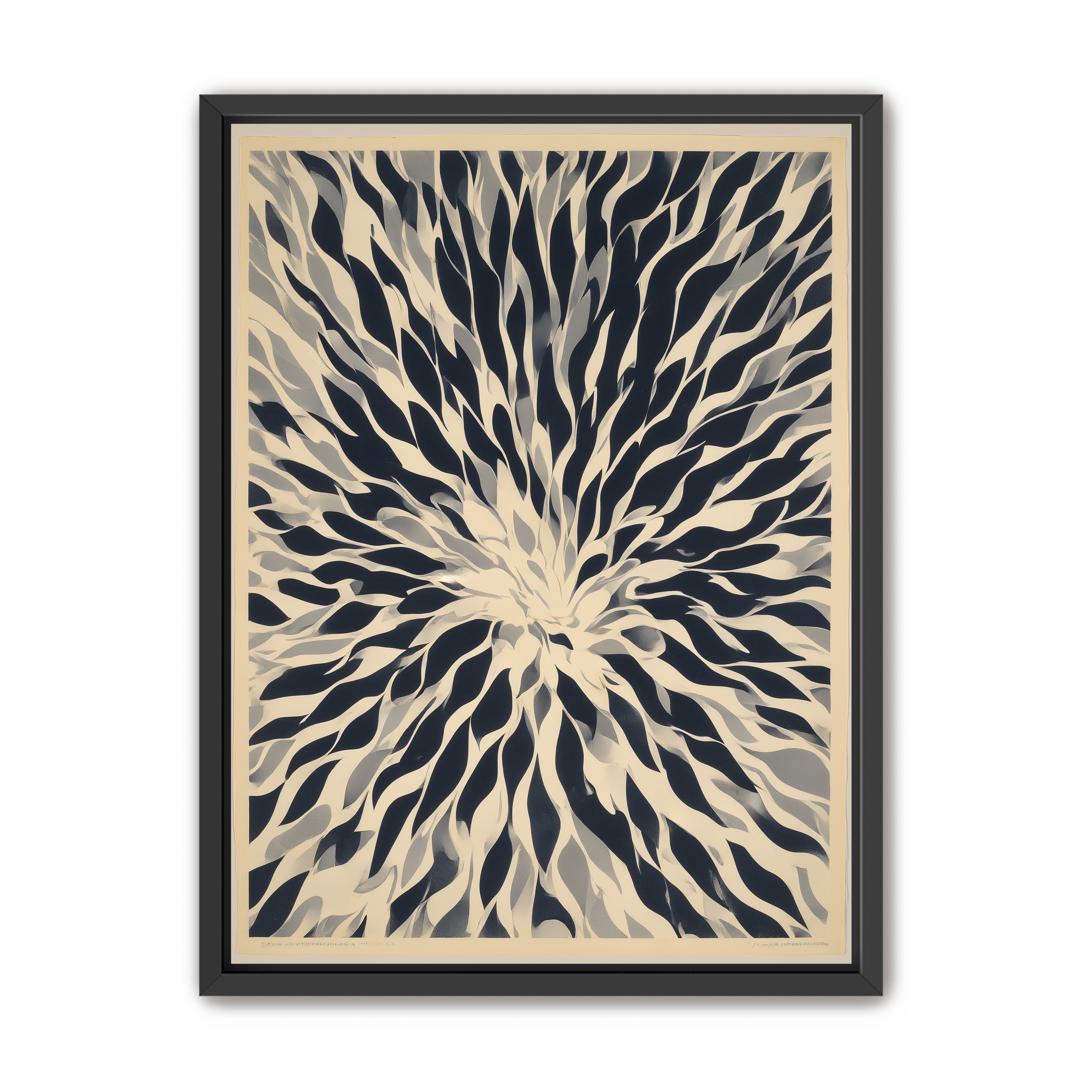 Dark forms around a white center