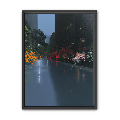 Rainlight on the flowered street