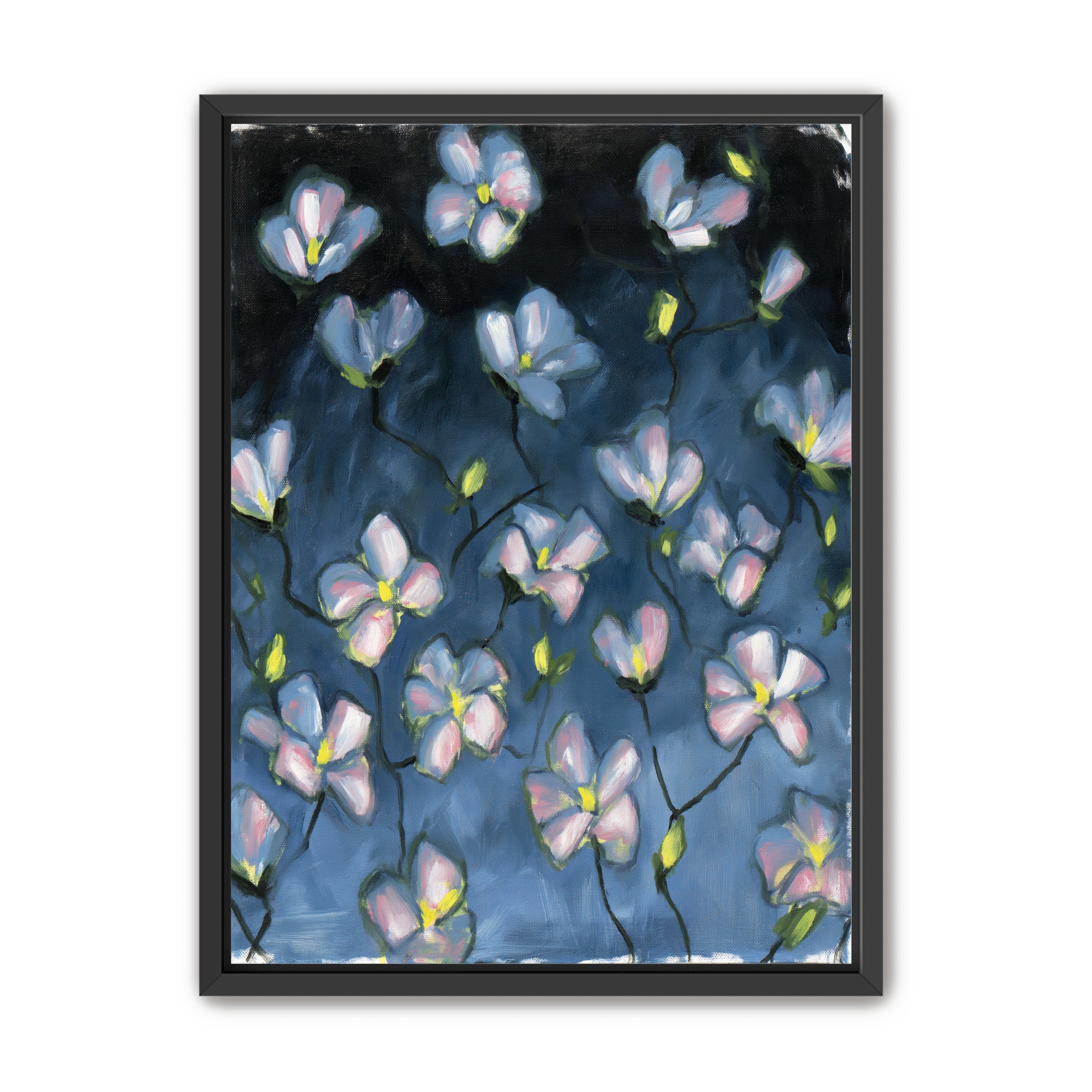 Soft blossoms in blue dusk