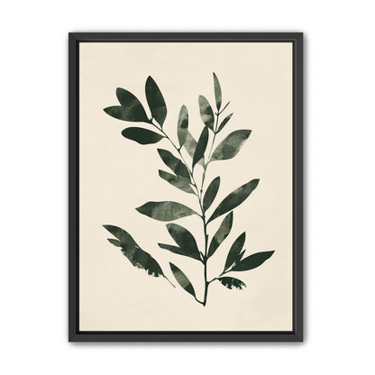 Dark green leaves on cream
