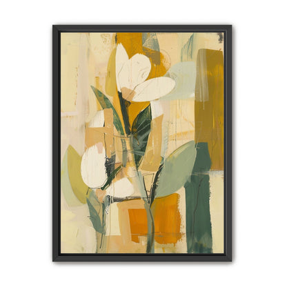 White forms within ochre blocks