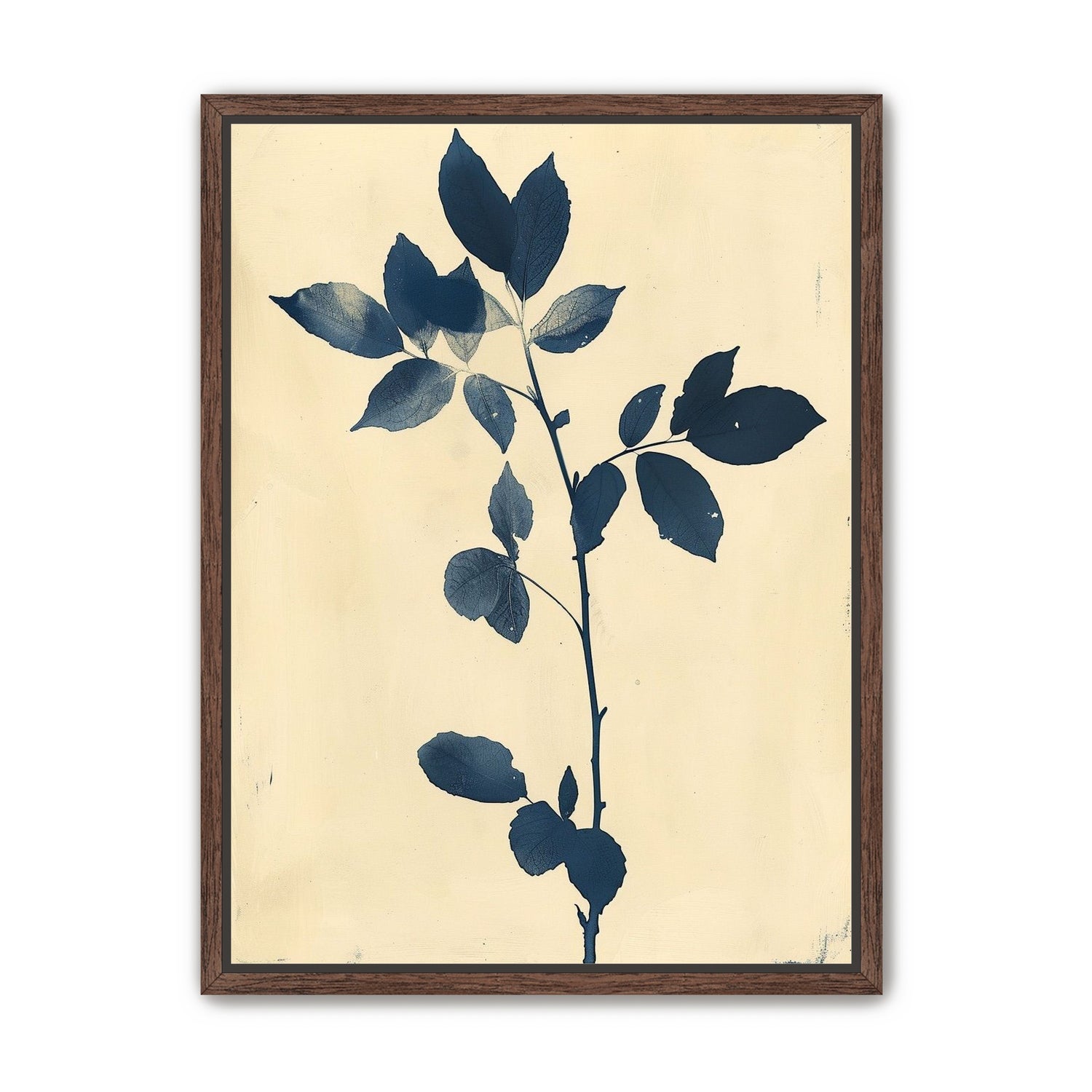 Blue leaves on cream air