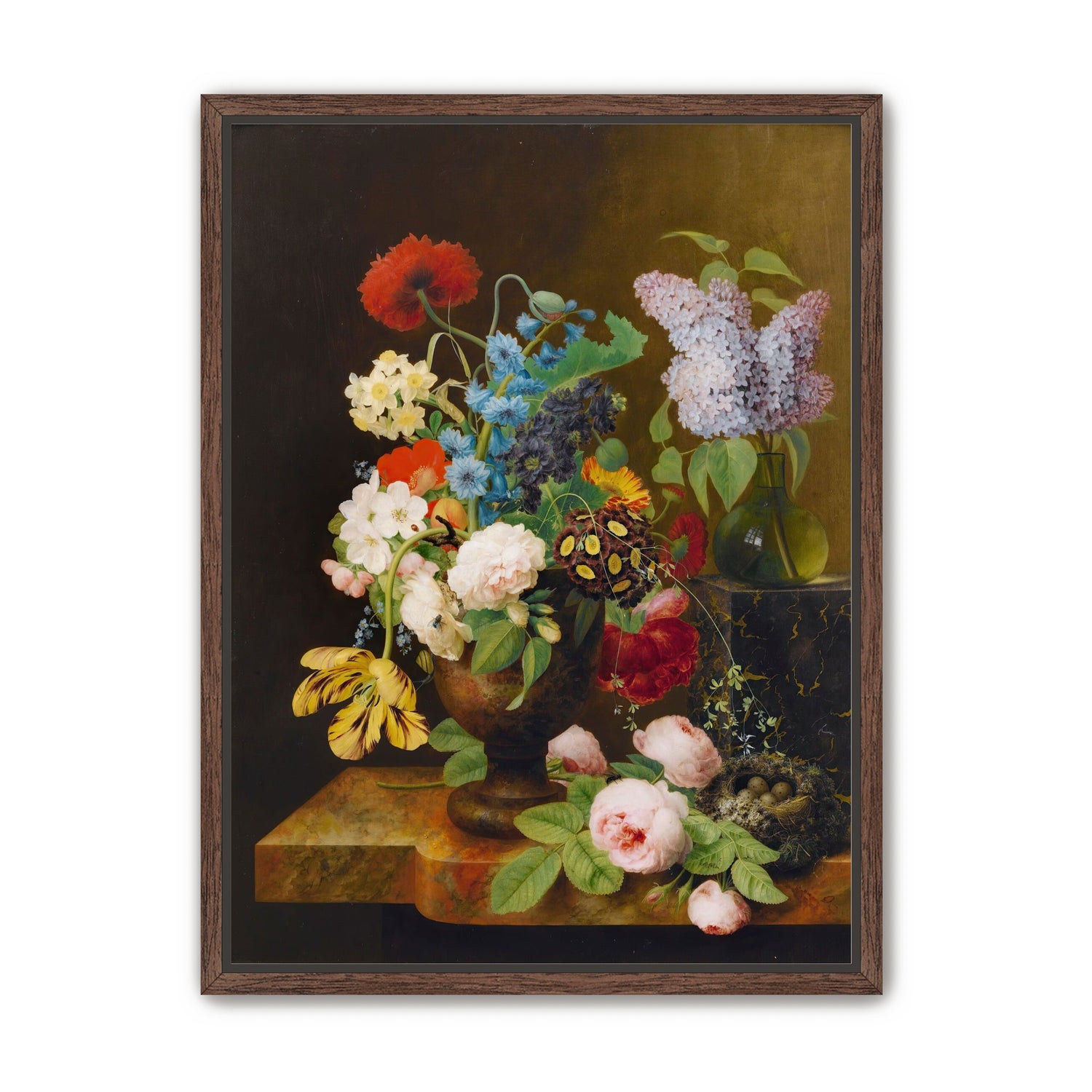 Fallen roses by the nest