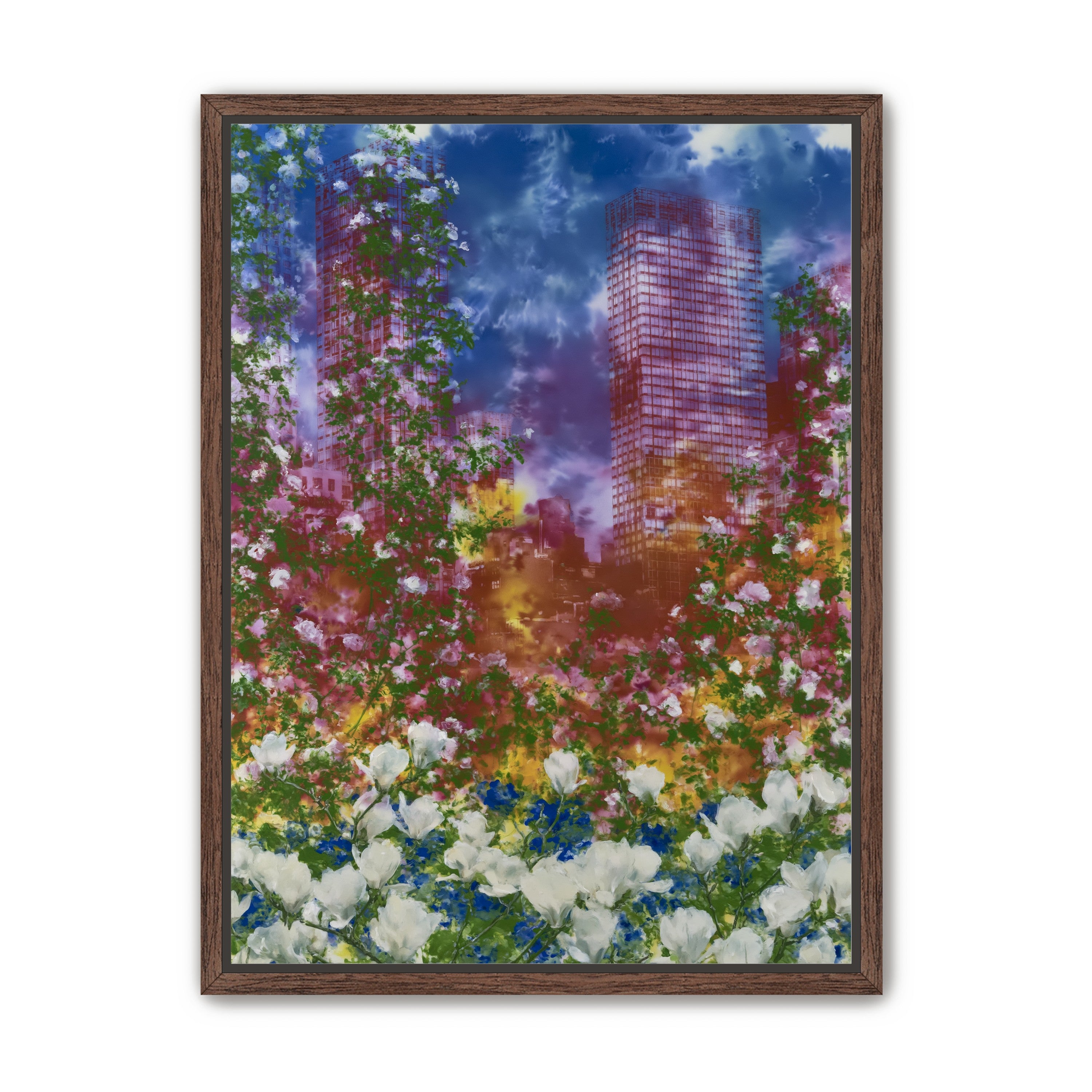 Flowers before storm towers