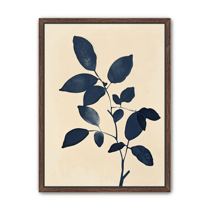 Indigo leaves on cream