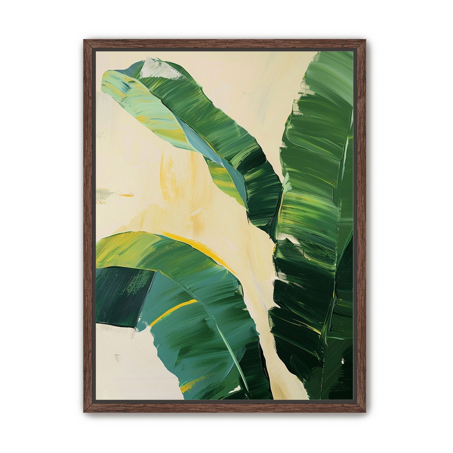 Green leaves in soft cream light