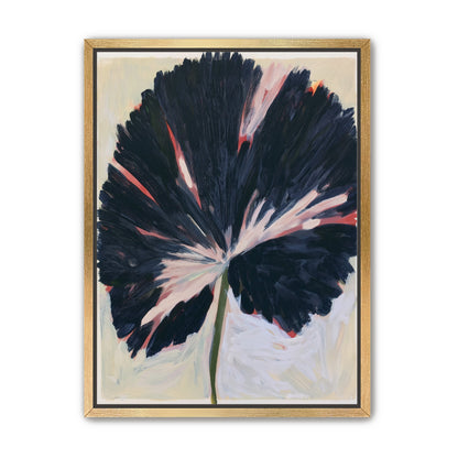 Dark petals across pale ground