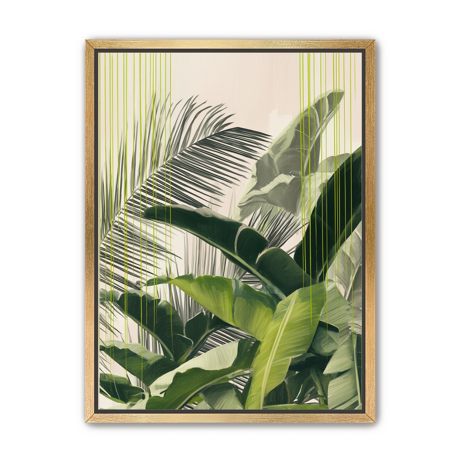 Green drips over palms