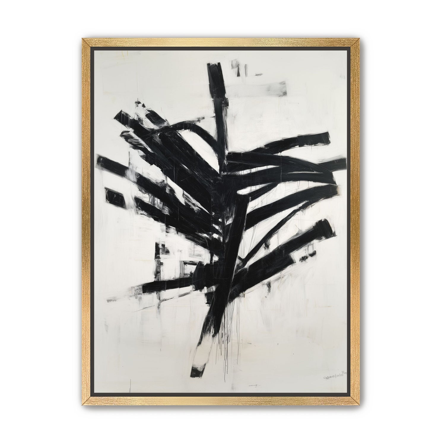 Black mass across white field