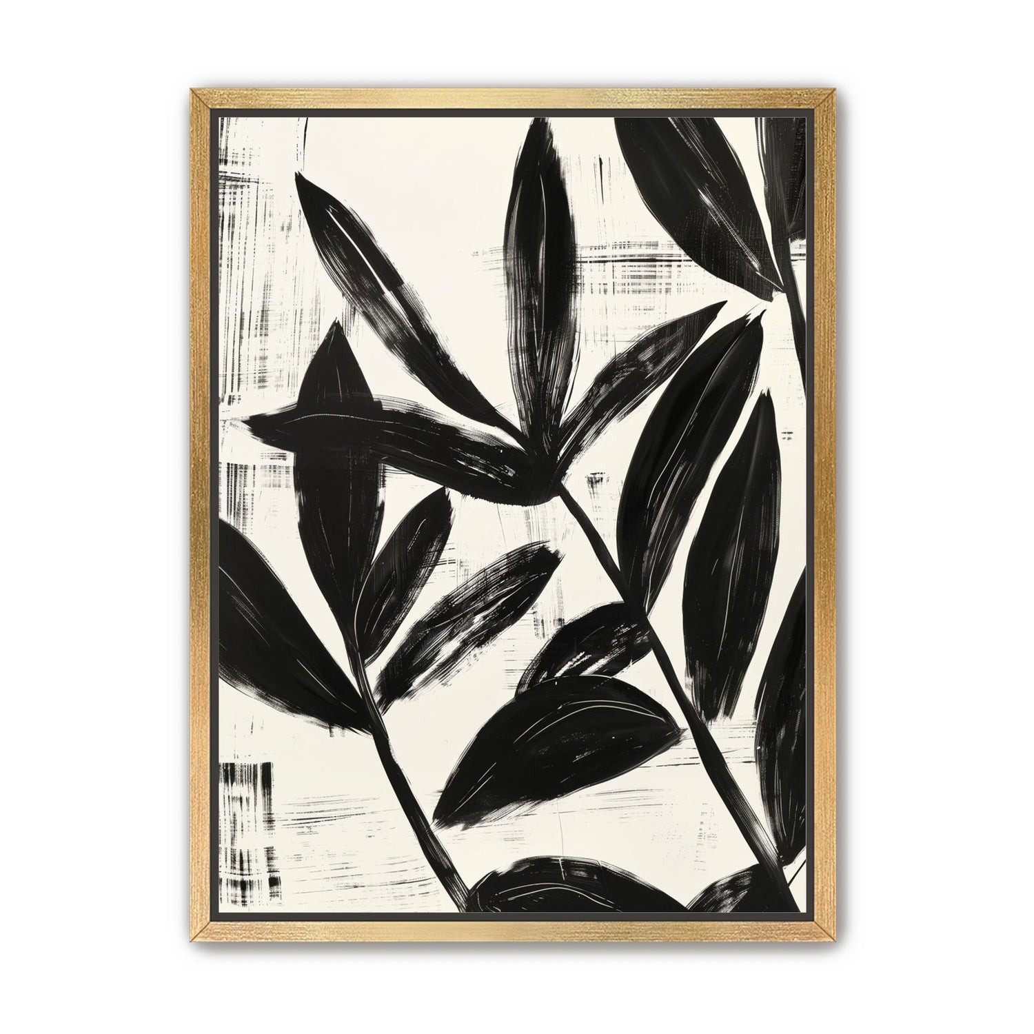 Black leaves on white grain
