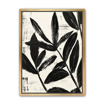 Black leaves on white grain