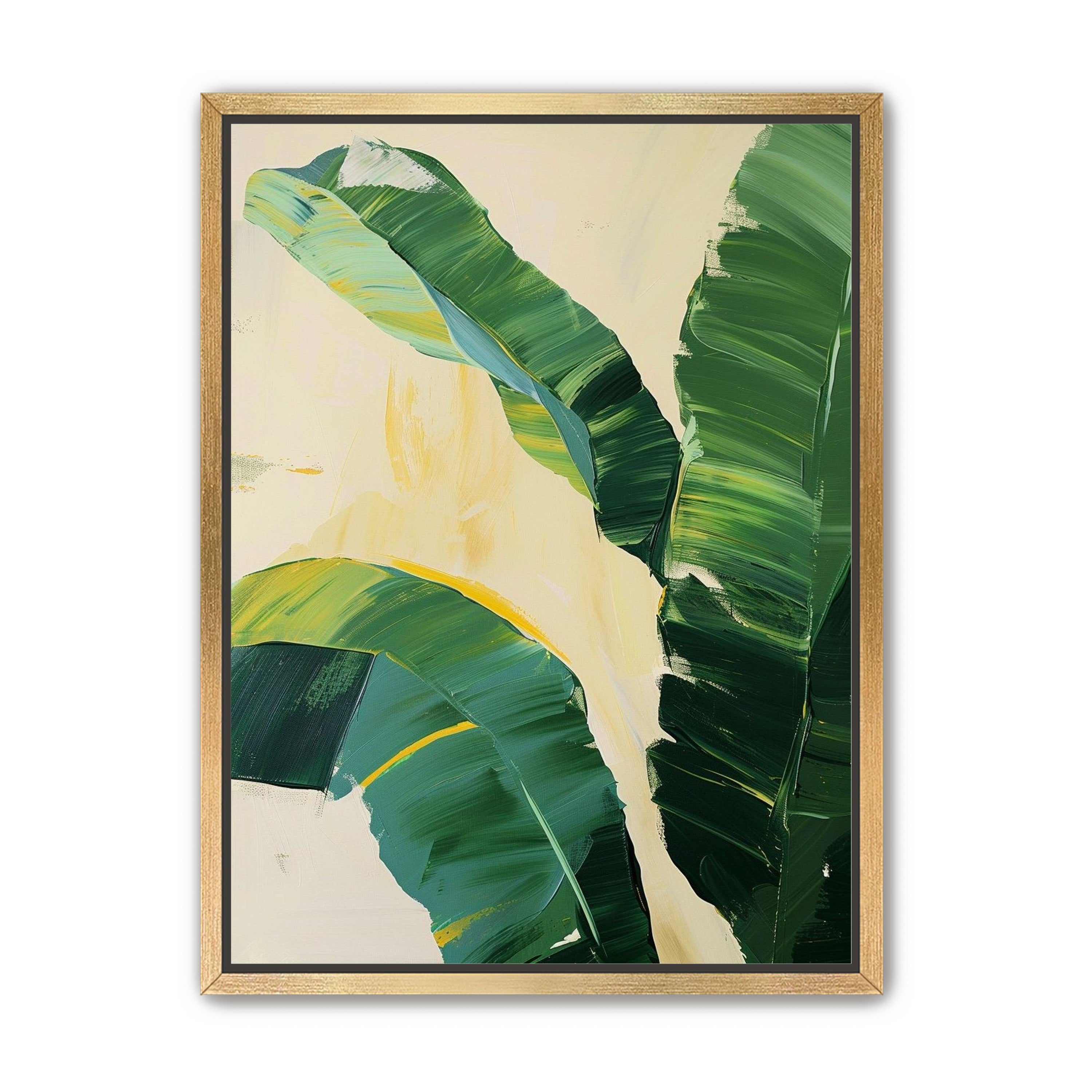 Green leaves in soft cream light