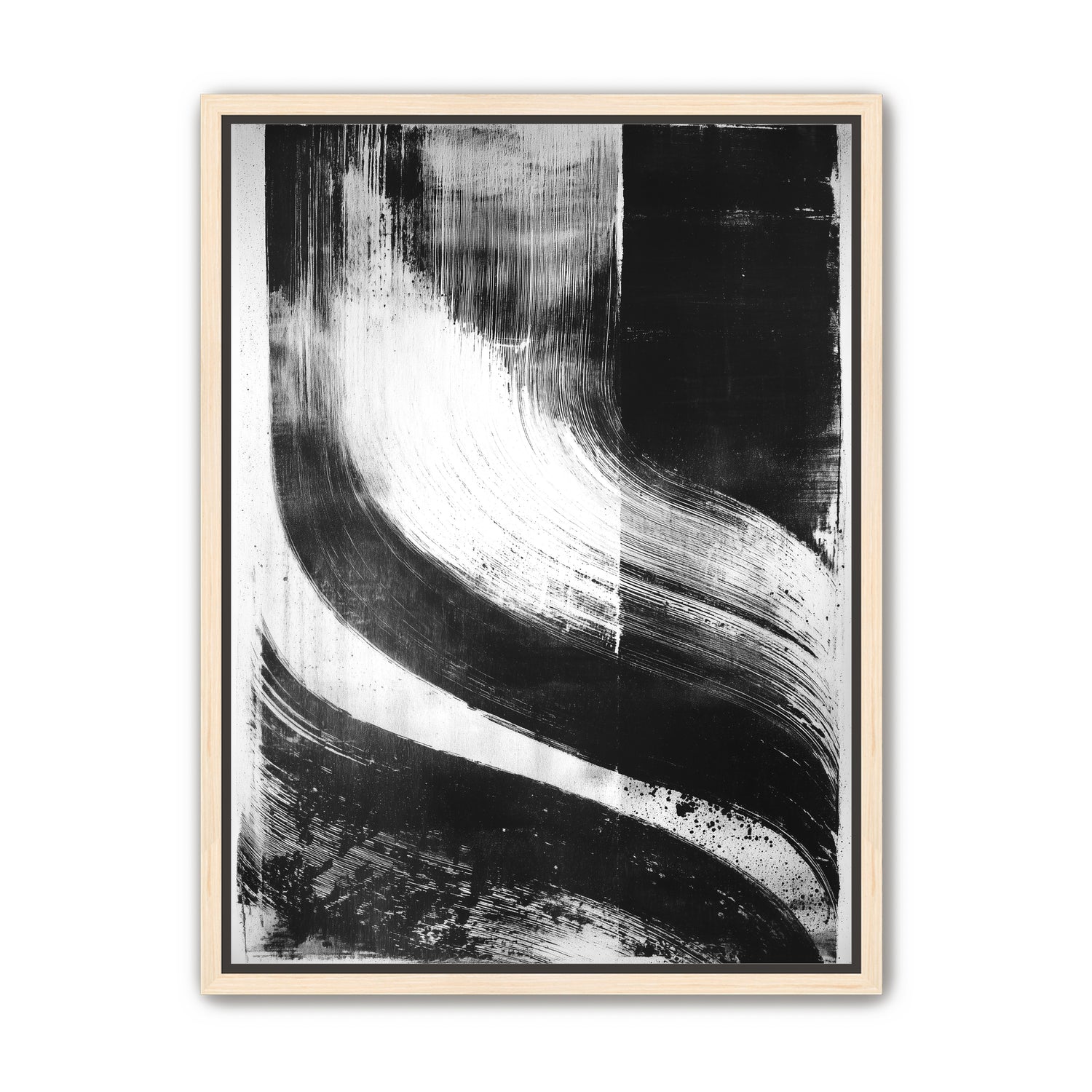 Scraped arcs in black ink