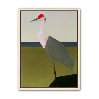 Red crown crane at the shore