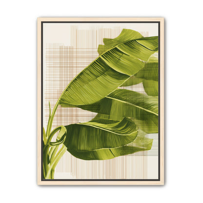 Banana leaves against the grid