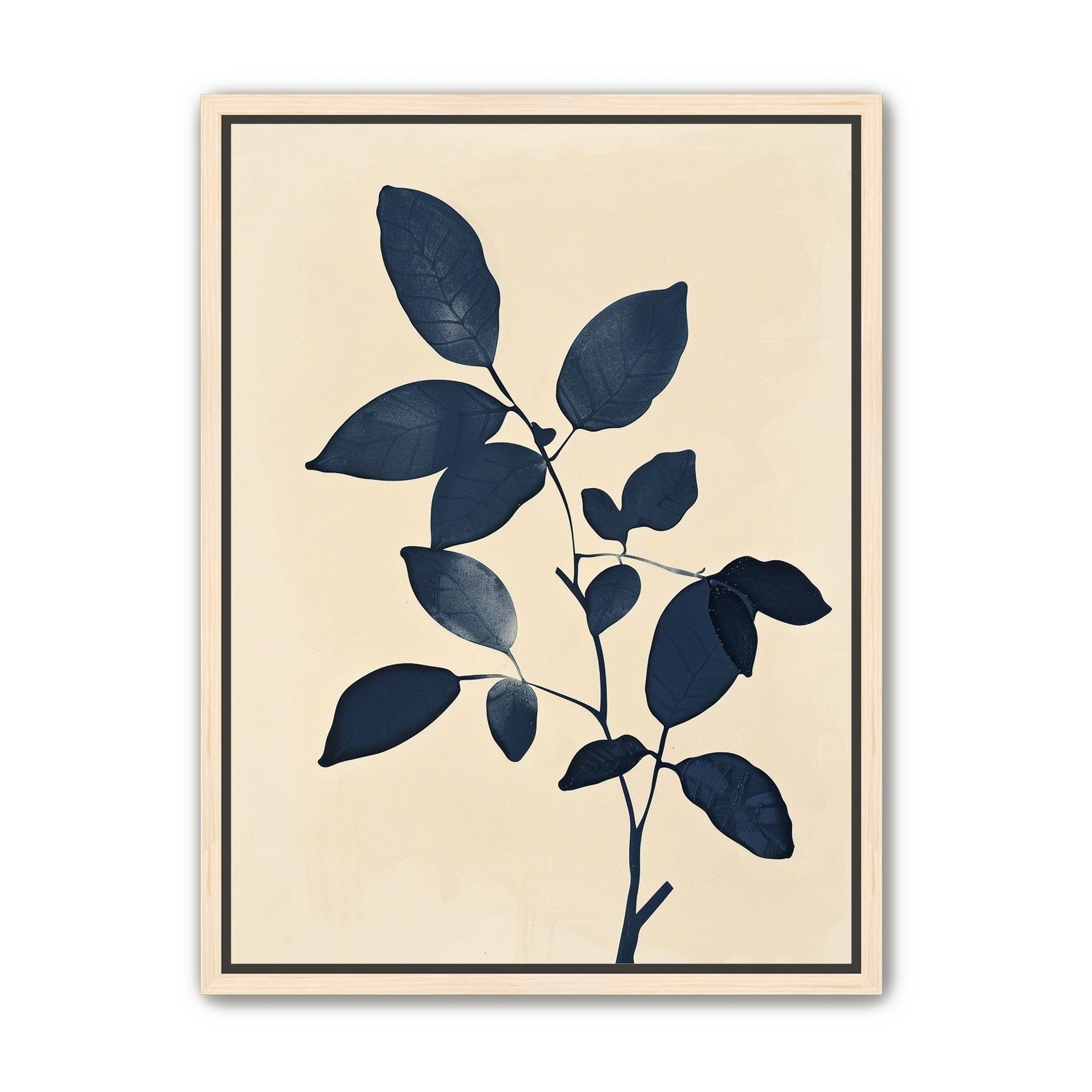 Indigo leaves on cream