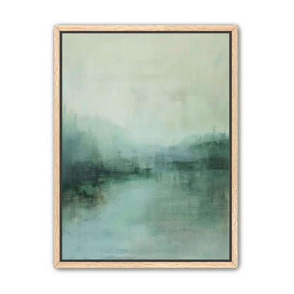 Misty harbor with boats