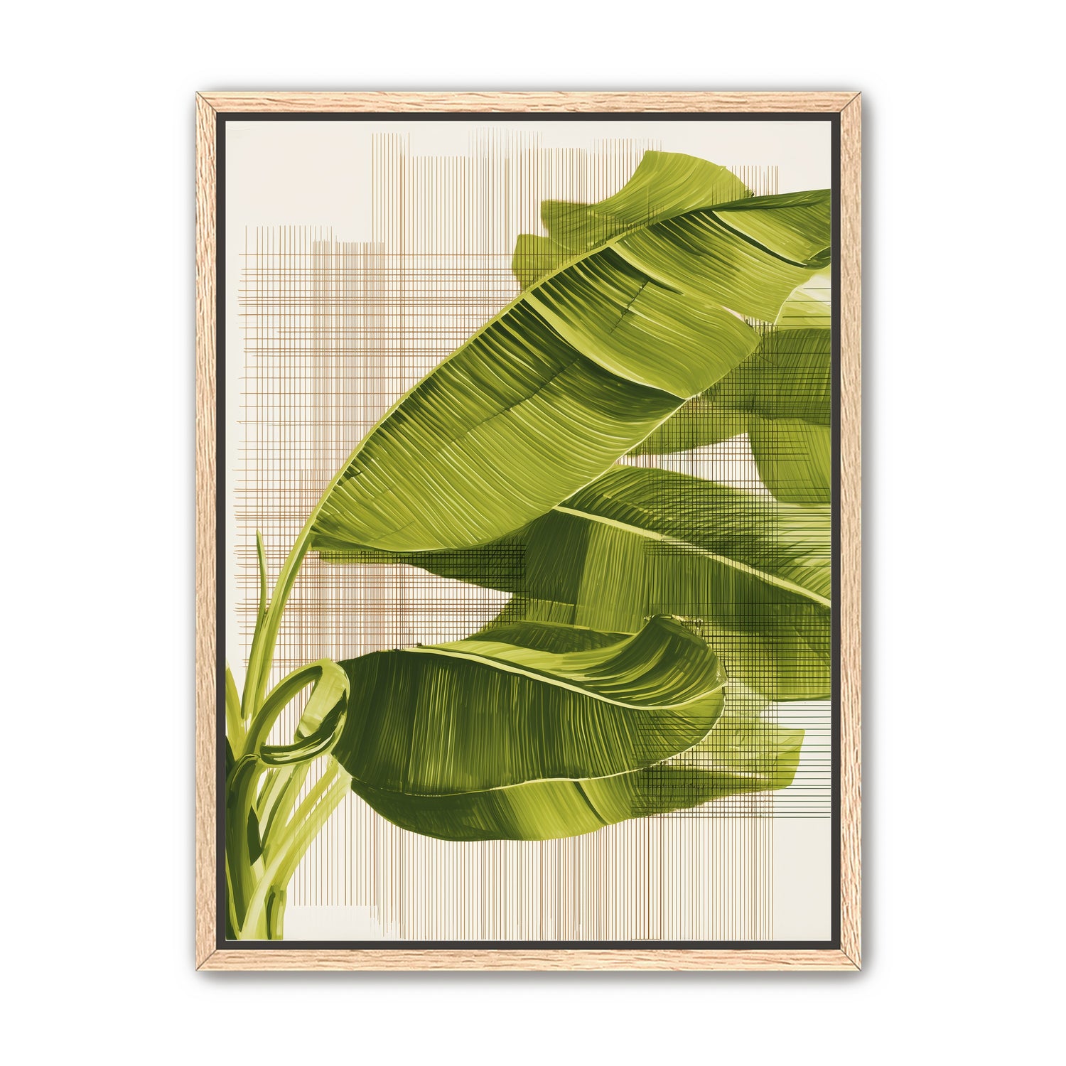 Banana leaves against the grid