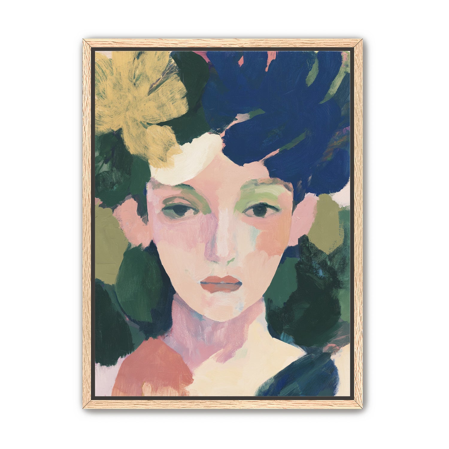 Portrait with pale flower