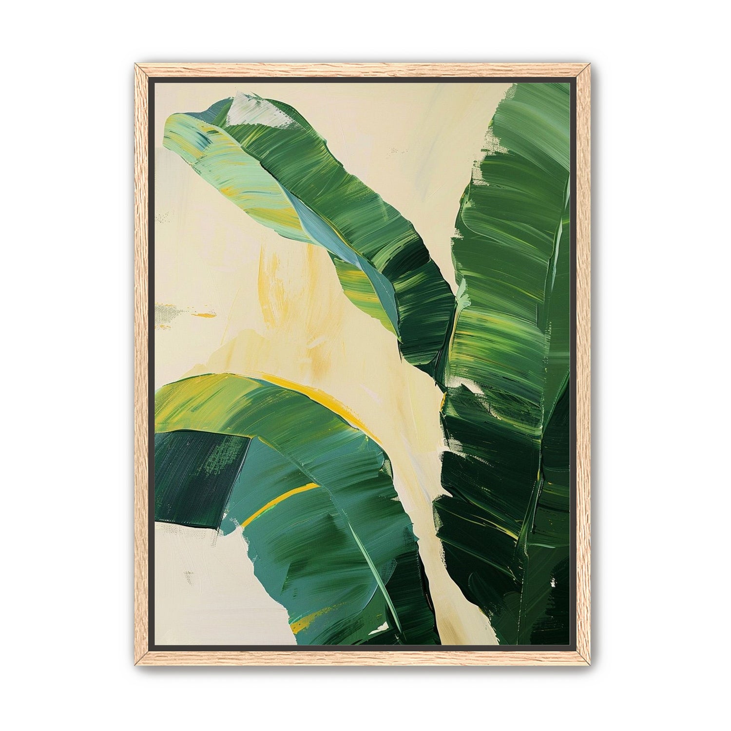 Green leaves in soft cream light