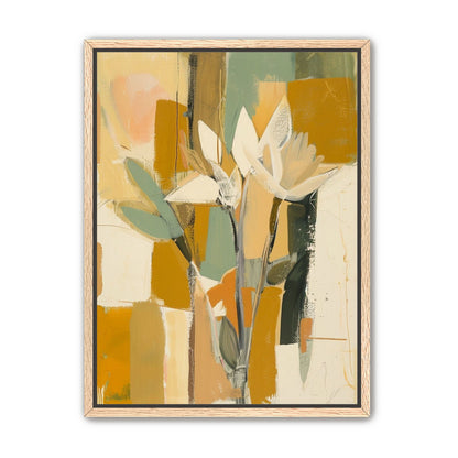 White flowers in ochre light