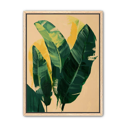 Green leaves in warm haze