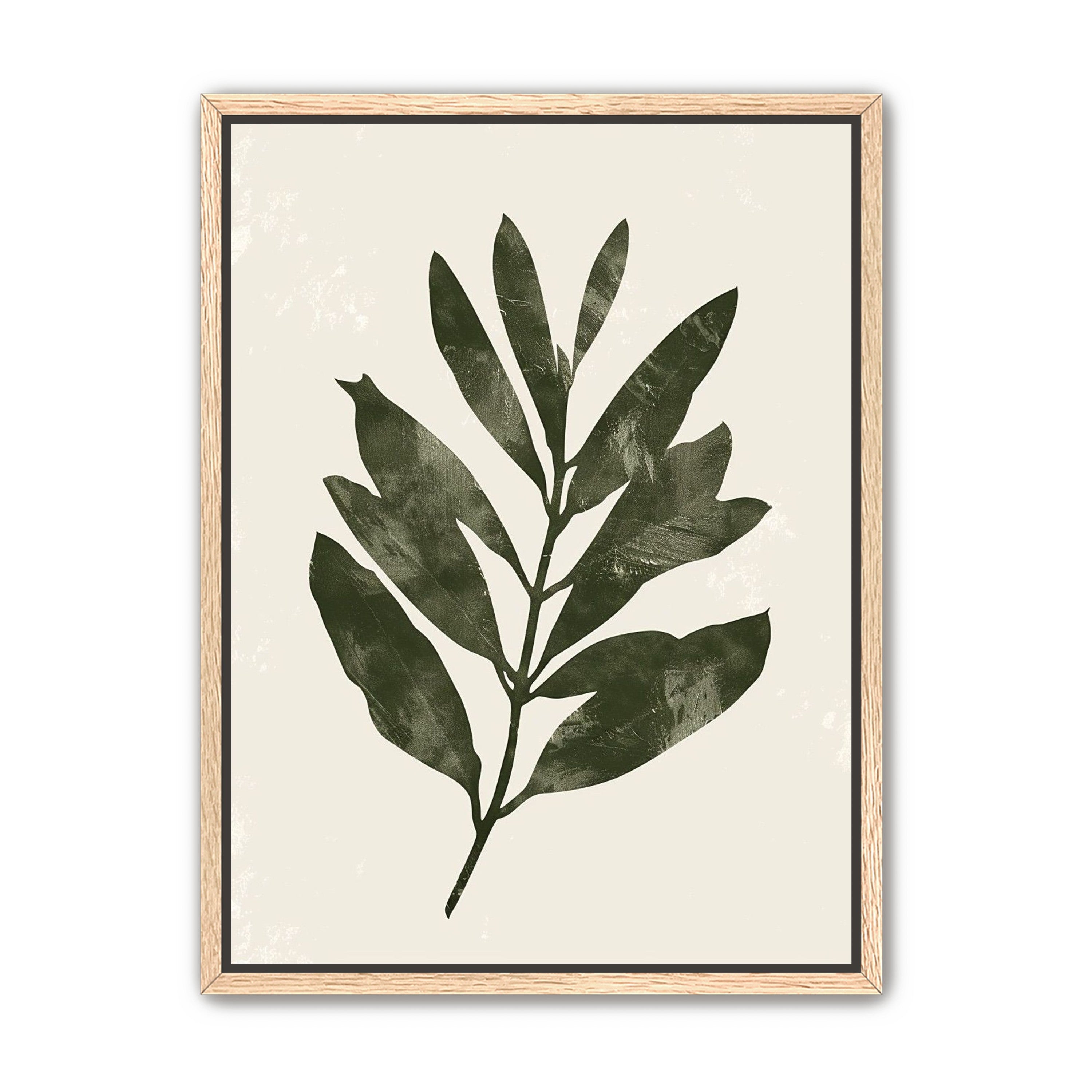 Still branch on pale paper