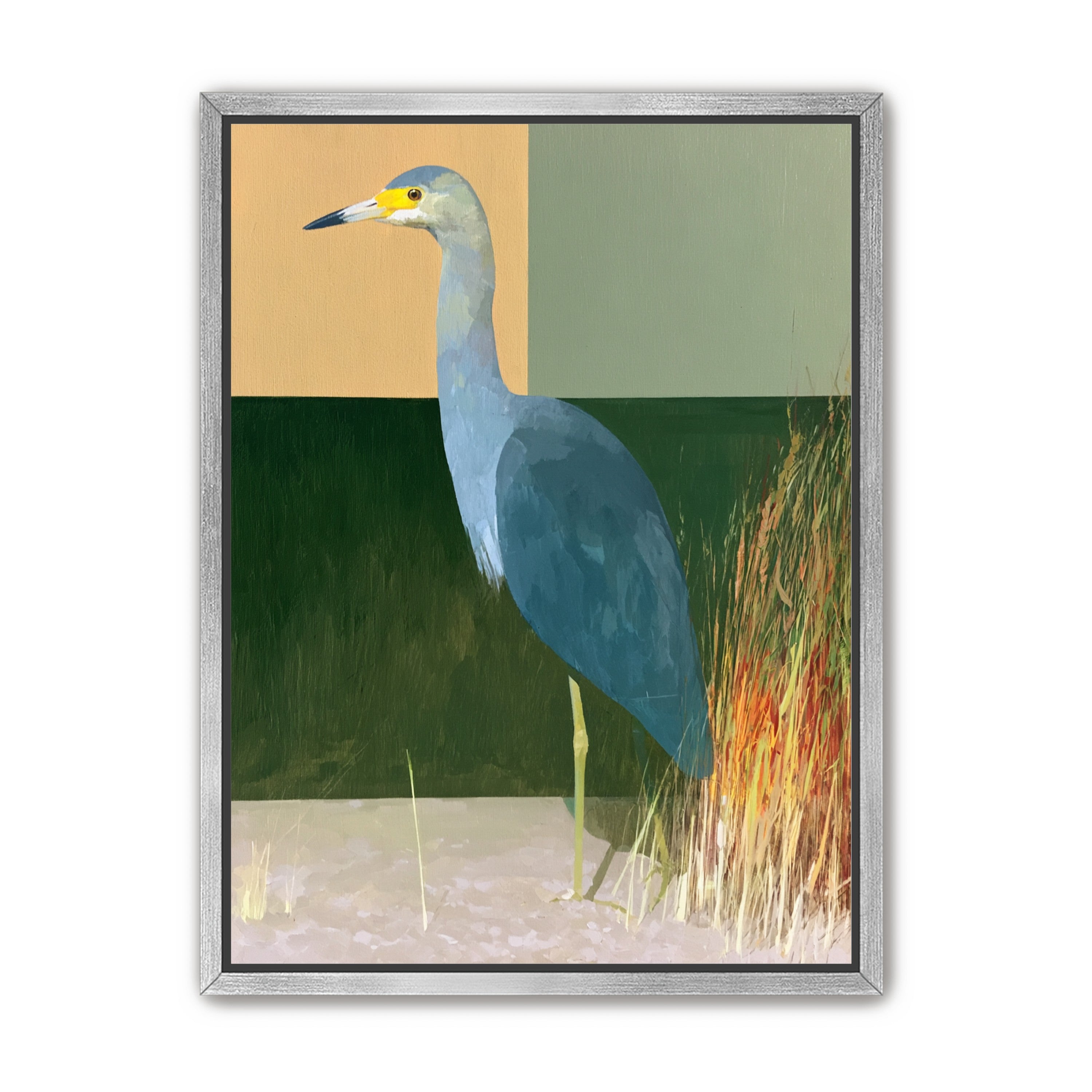 A heron beside the reeds
