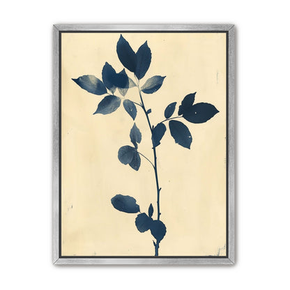 Blue leaves on cream air